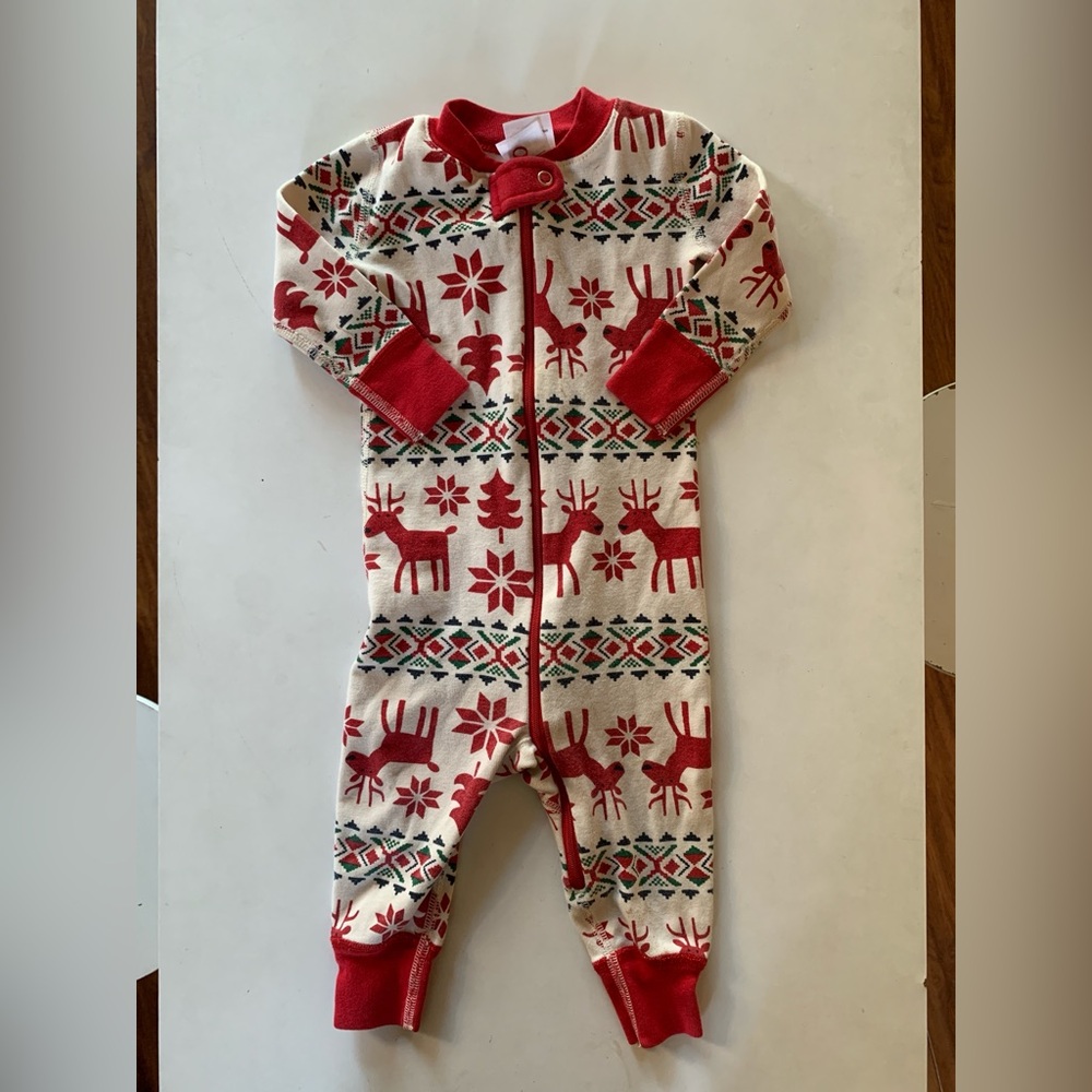 Hanna Andersson Dear Deer Organic Cotton Onesie Pajamas 6-12 months